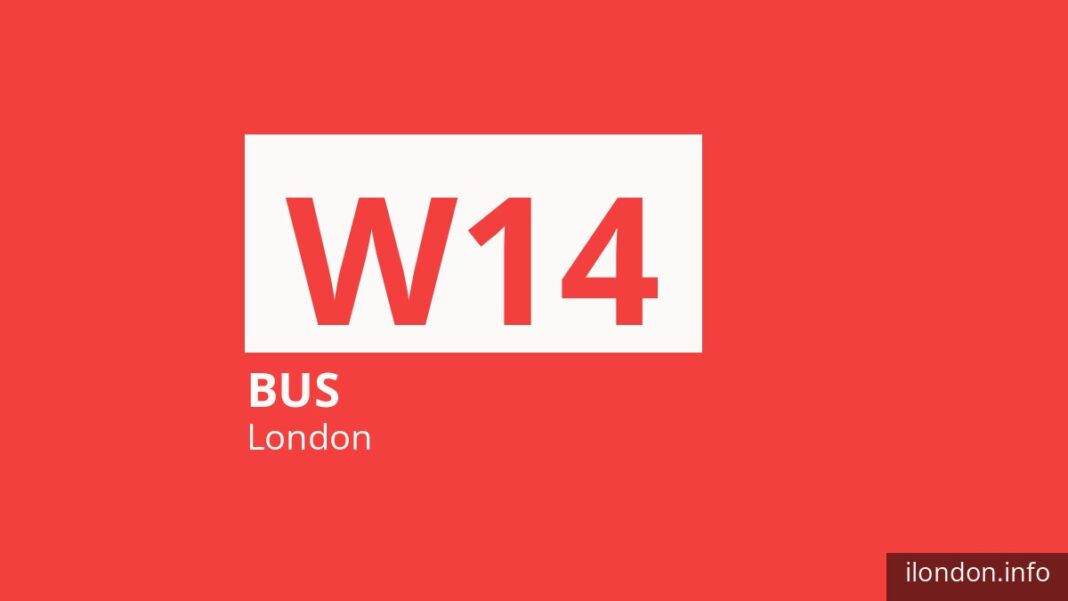 Bus route W14 in London