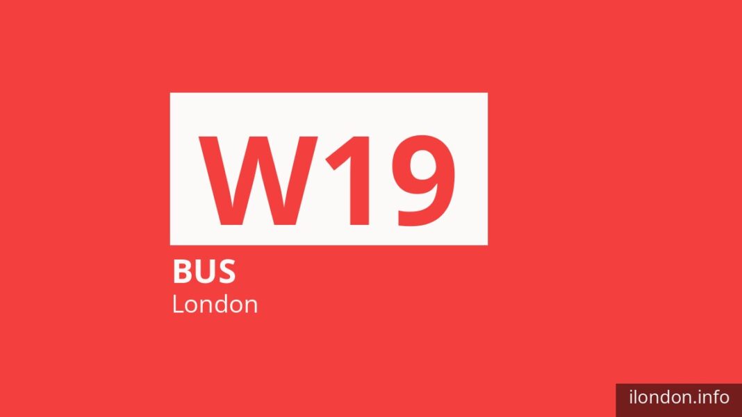 Bus route W19 in London